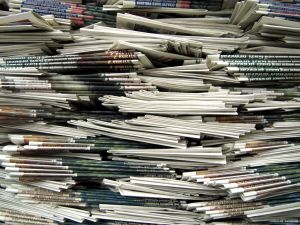 pile of newspapers Dont Getcher Twitter Newspapers Here