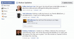 Facebook status updates